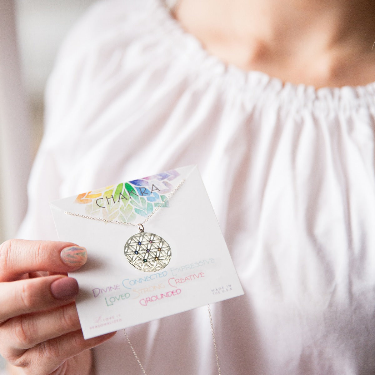 Chakra Crystals Flower of Life Necklace - Love It Personalized