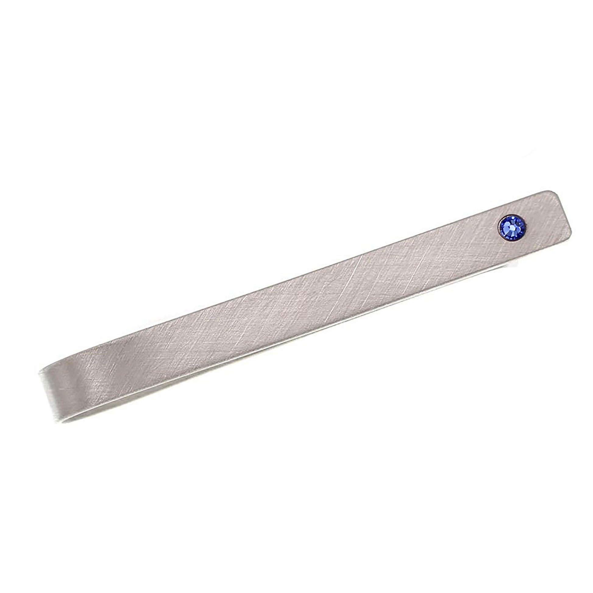 Sterling Silver Tie Bar with Crystal - Love It Personalized