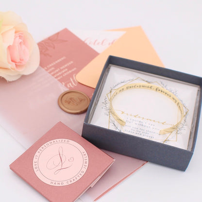 Bridesmaid Cuff Bracelet - Brass 1/4" - Love It Personalized