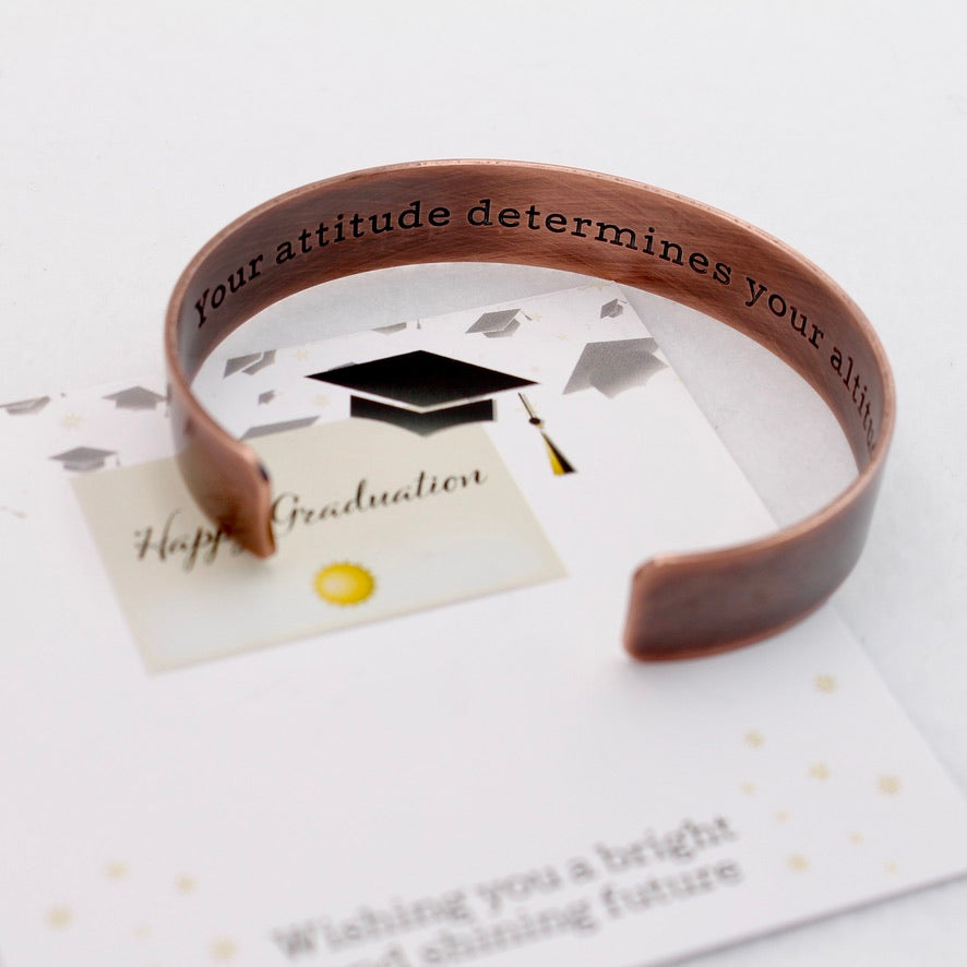Graduation Copper Cuff Bracelet - Love It Personalized
