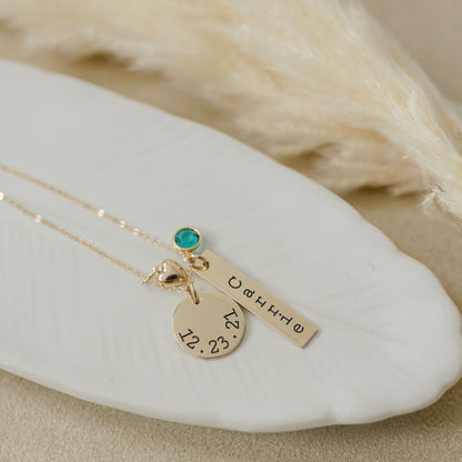 Disc & Tag Personalized Necklace - Gold Filled - Love It Personalized