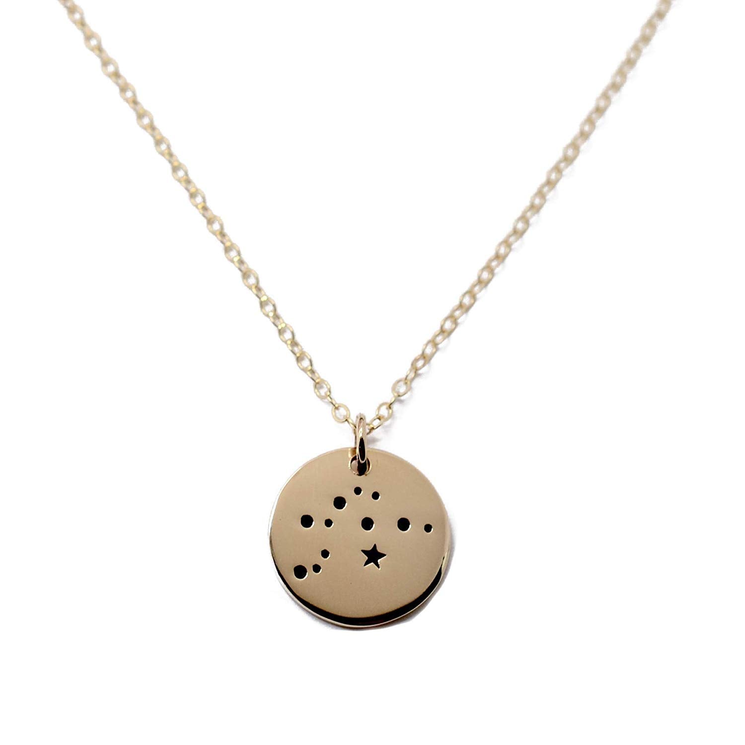 Aquarius Zodiac Gold Pendant Necklace | Astrid & Miyu Necklaces