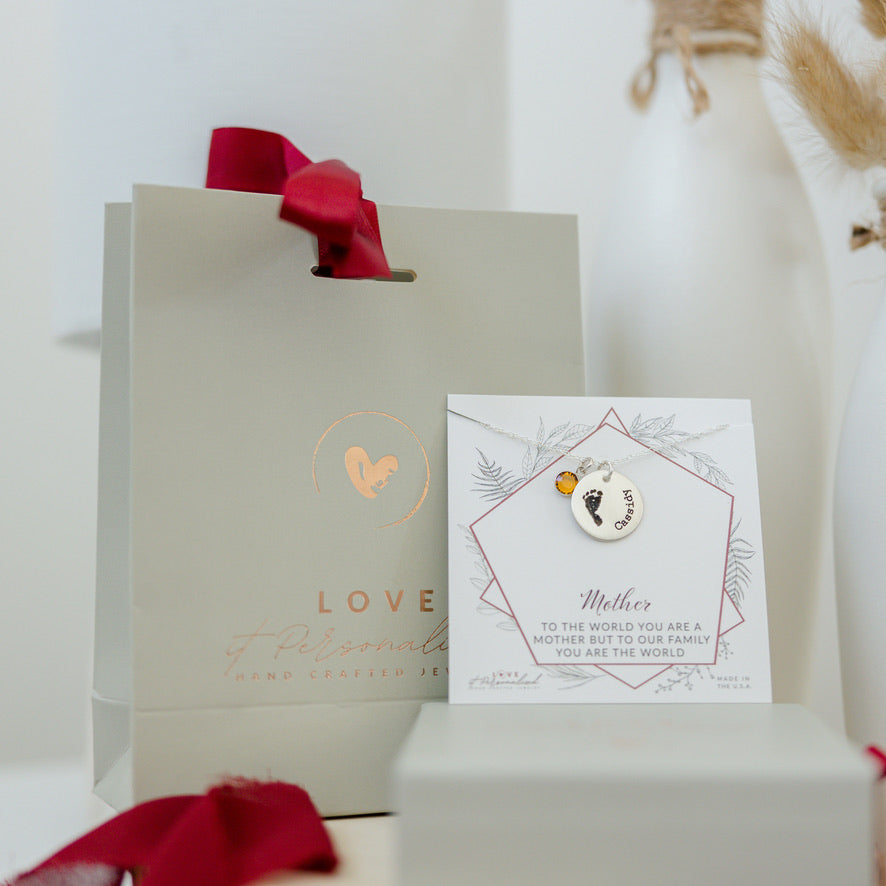 Minimalist Baby Footprint Necklace - Love It Personalized