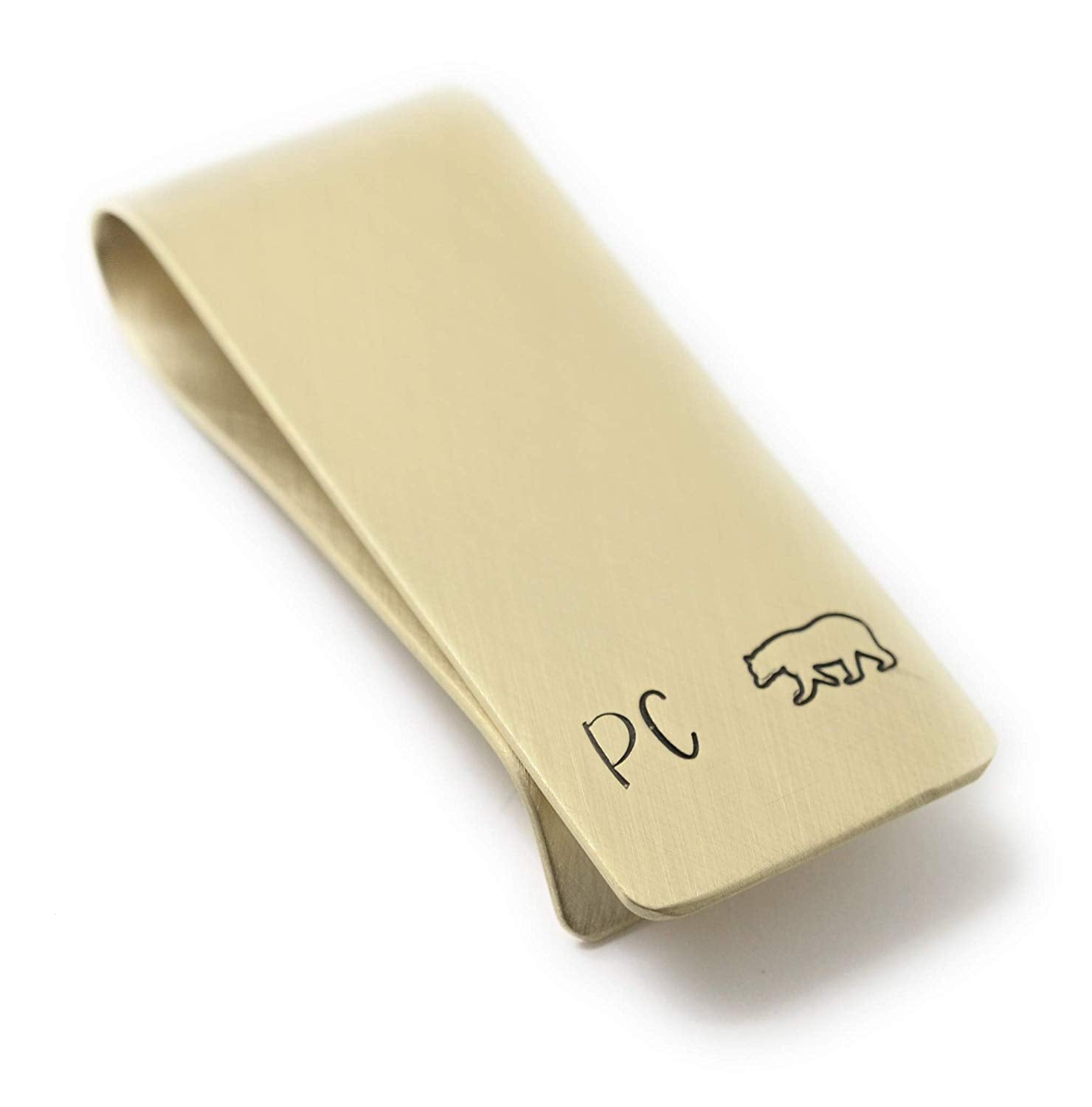 Papa Bear Custom Brass Money Clip Wallet - Engraved with Message from Kids - Bear Claw Gift for Dad - Love It Personalized