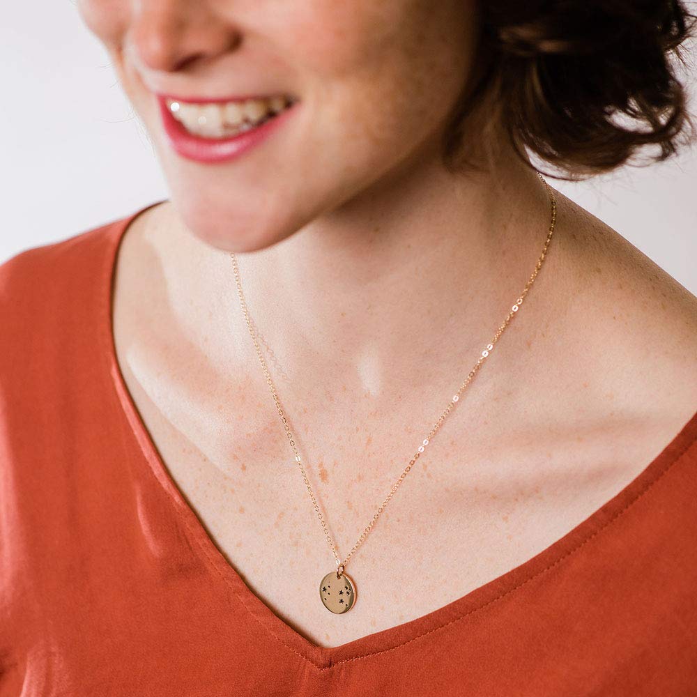 Libra Zodiac Sign 14K Gold Filled Constellation Necklace - Love It Personalized