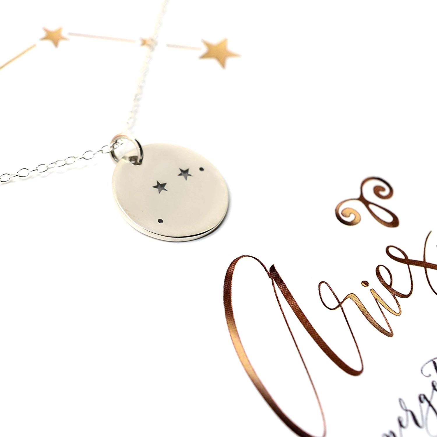 Aries Zodiac Sign Sterling Silver Constellation Necklace - Love It Personalized