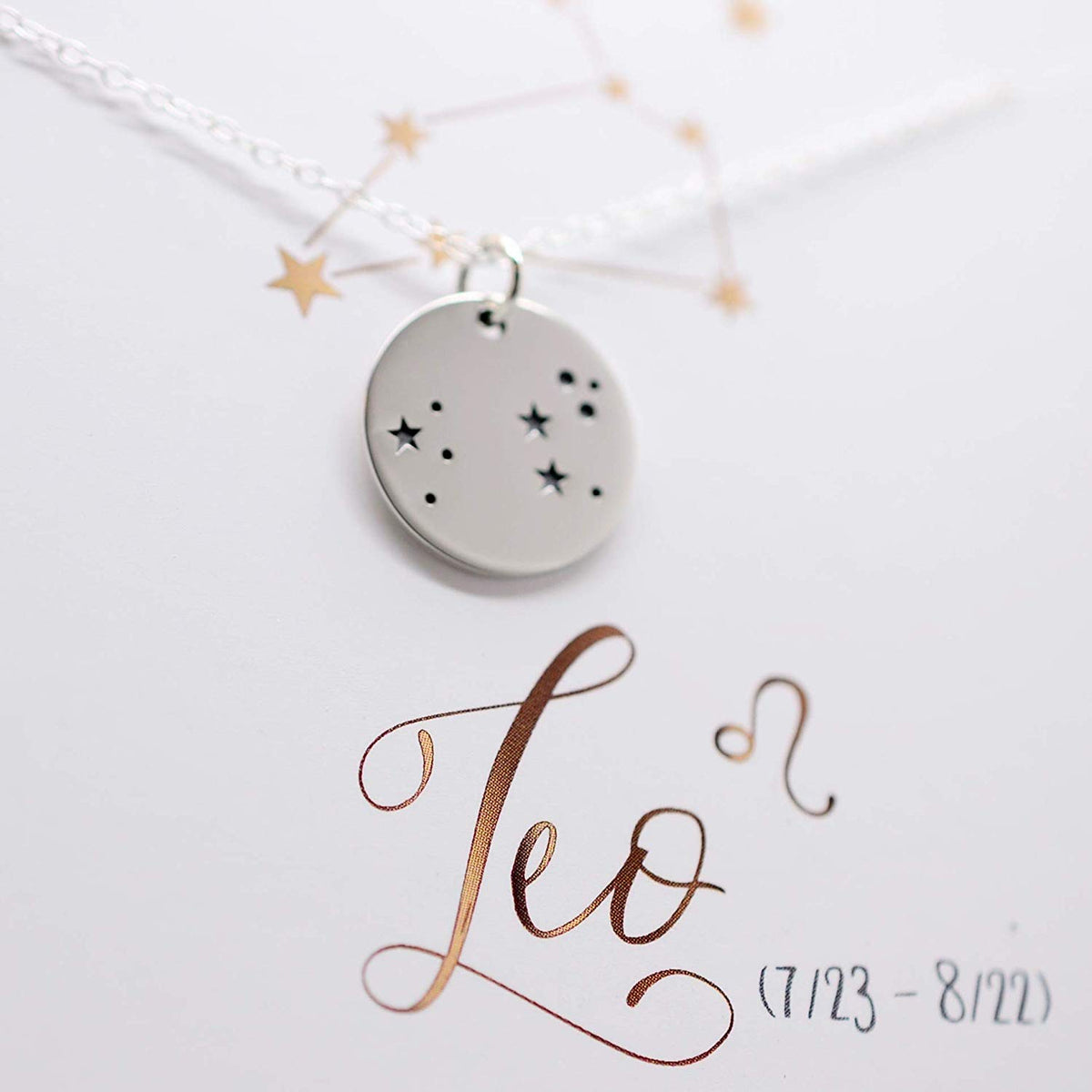 Leo Zodiac Sign Sterling Silver Constellation Necklace - Love It Personalized