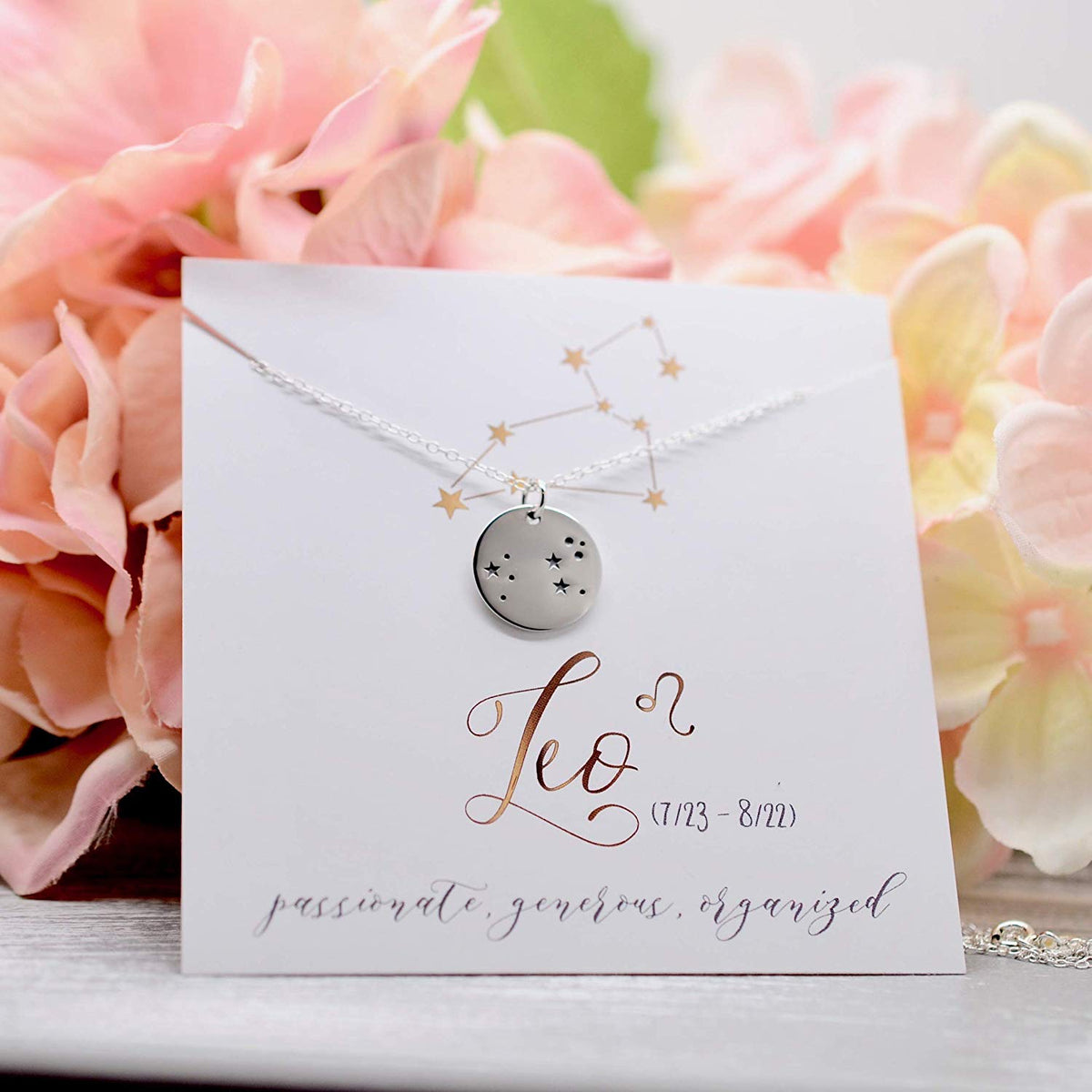 Leo Zodiac Sign Sterling Silver Constellation Necklace - Love It Personalized