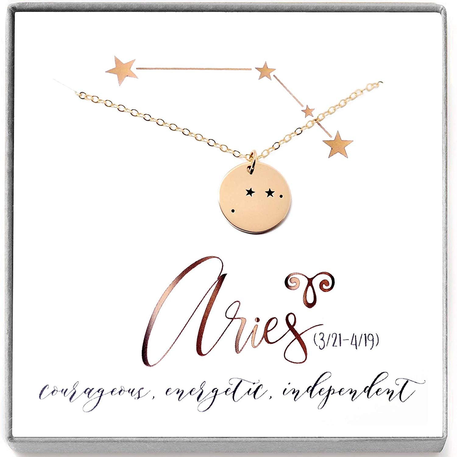 Aries Zodiac Sign 14K Gold Filled Constellation Necklace - Love It Personalized