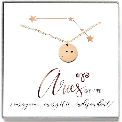 Aries Zodiac Sign 14K Gold Filled Constellation Necklace - Love It Personalized