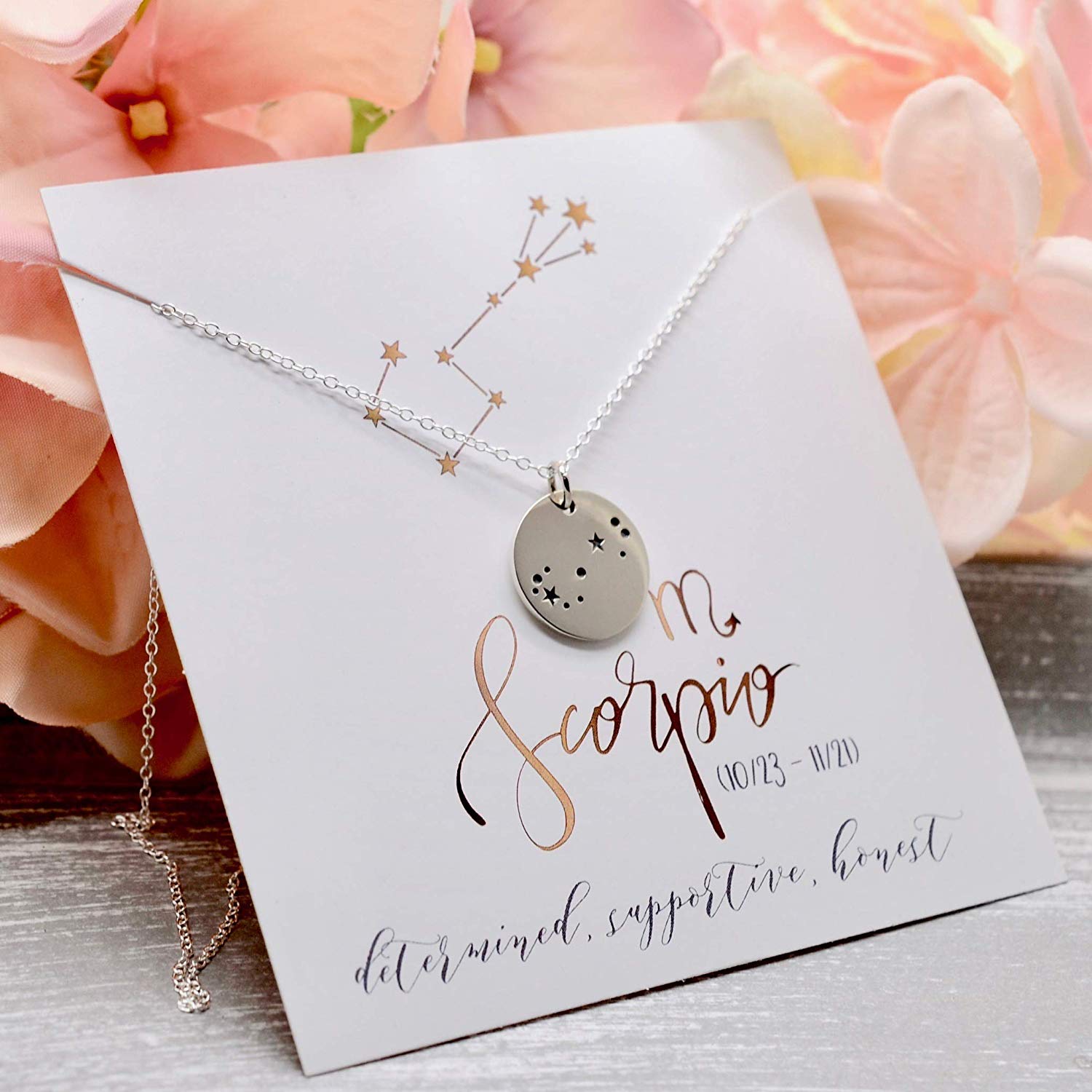 Scorpio Zodiac Sign Sterling Silver Constellation Necklace - Love It Personalized