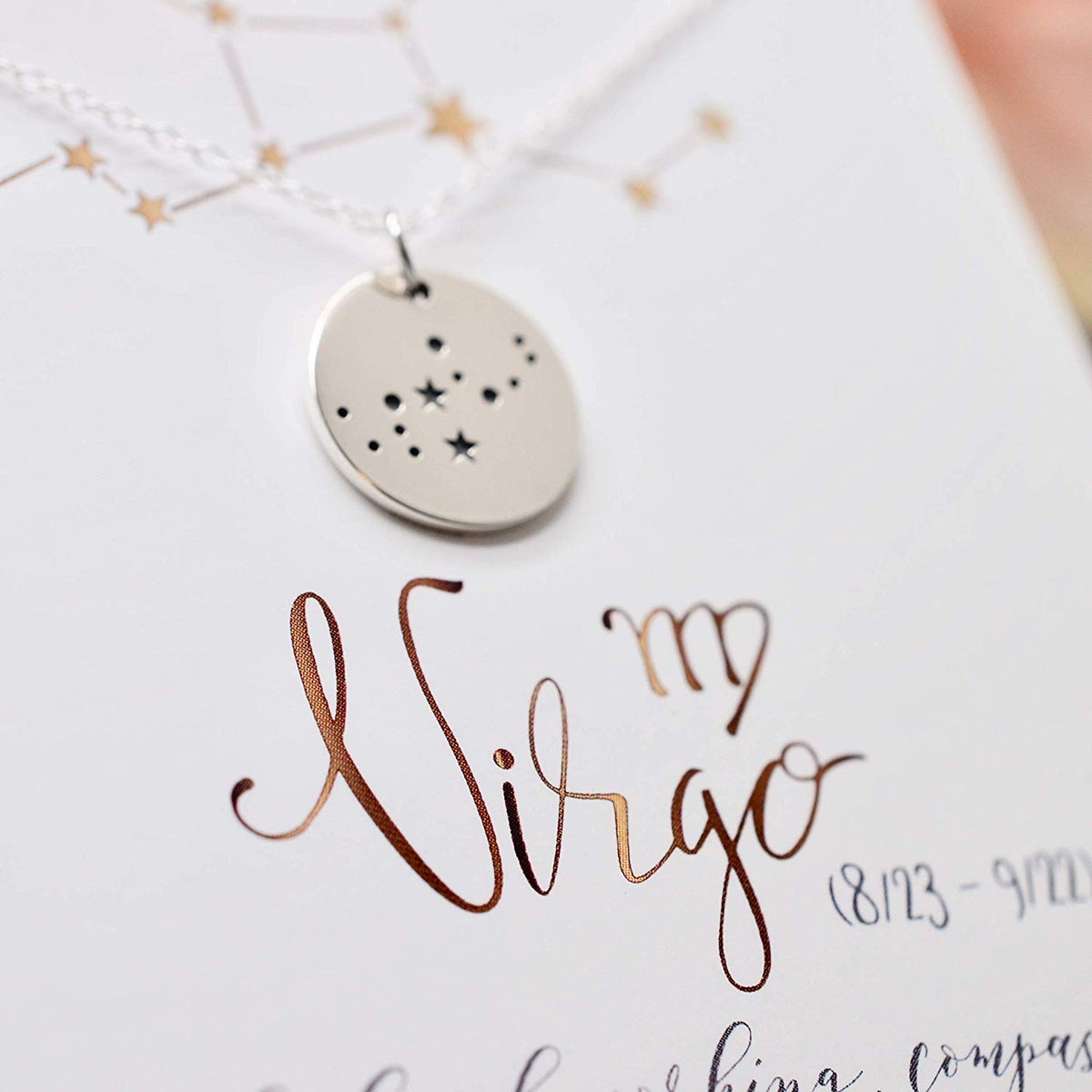 Virgo Zodiac Sign Sterling Silver Constellation Necklace - Love It Personalized
