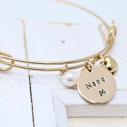 Expandable Bangle Bracelet - 14K Gold Filled - Love It Personalized