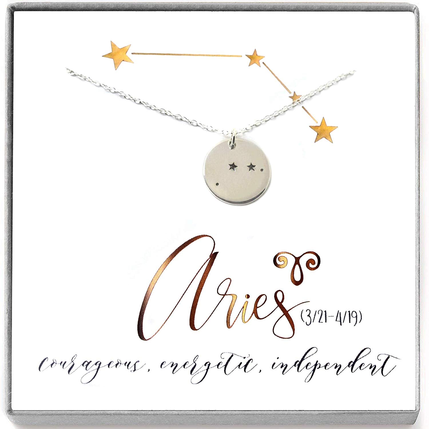 Aries Zodiac Sign Sterling Silver Constellation Necklace - Love It Personalized
