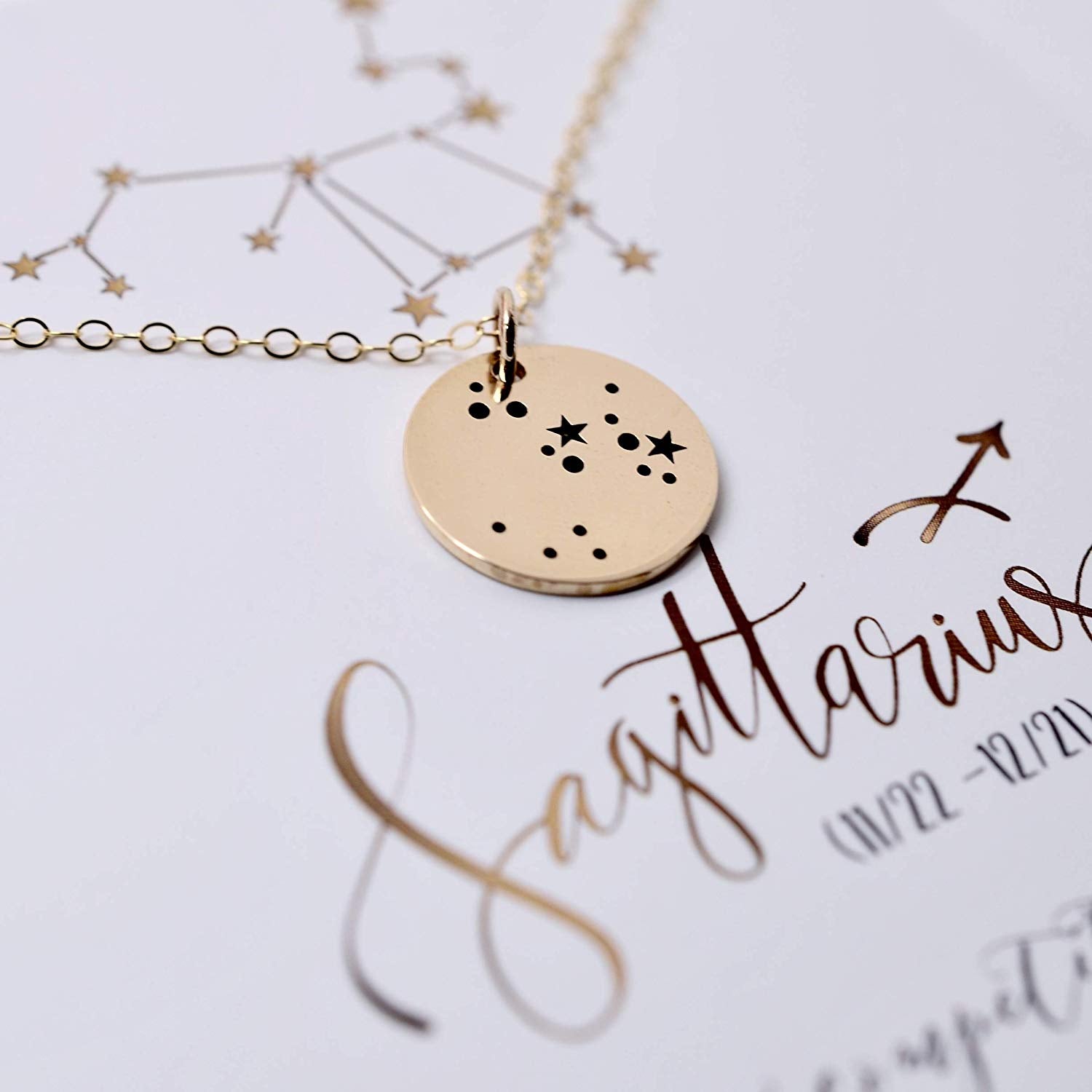 Sagittarius Zodiac Sign 14K Gold Filled Astrology Necklace - Love It Personalized