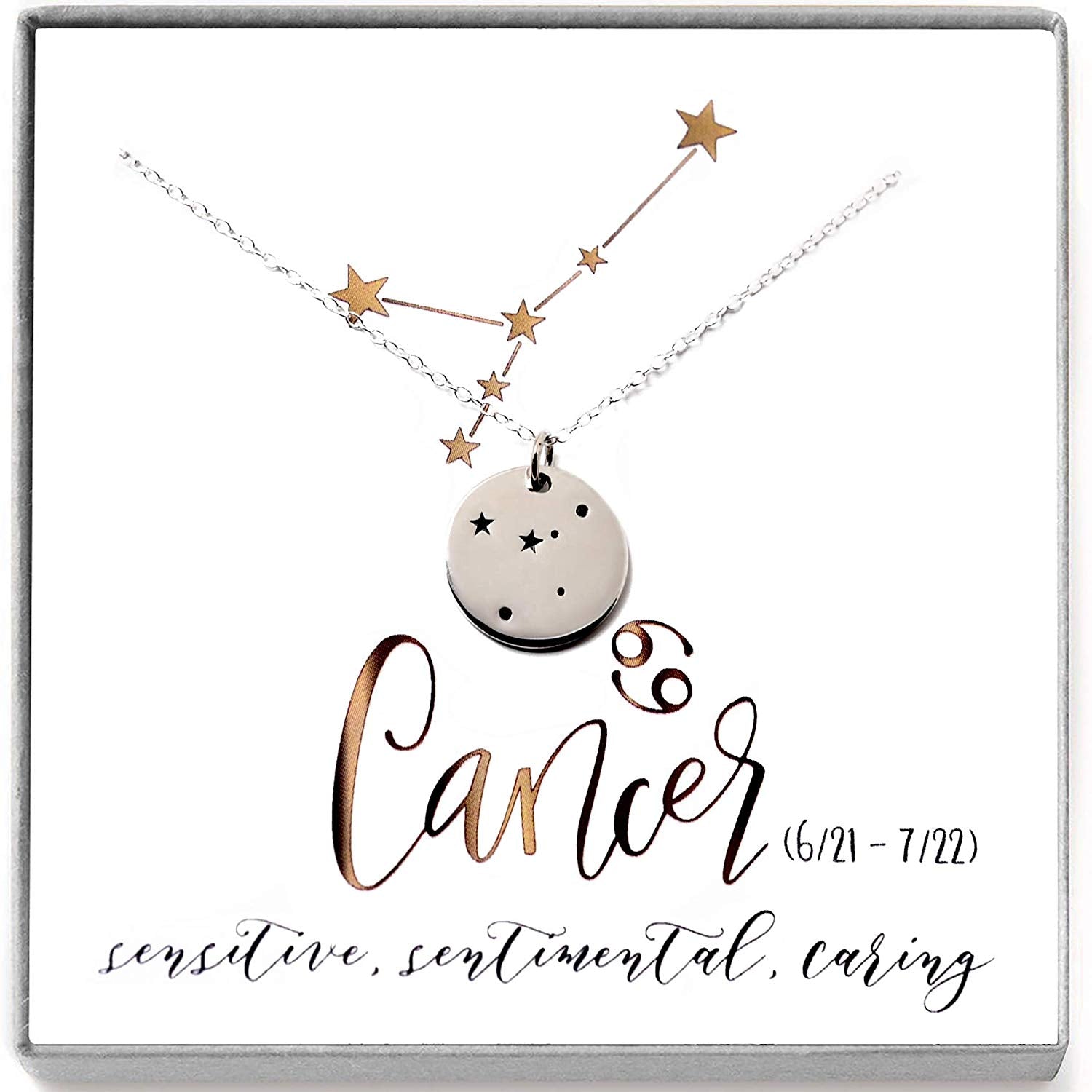 Cancer Zodiac Sign Sterling Silver Constellation Necklace - Love It Personalized