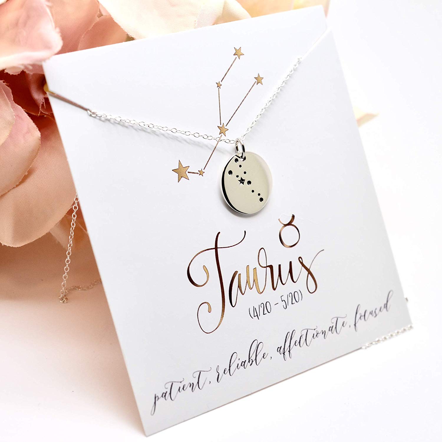 Taurus Zodiac Sign Sterling Silver Constellation Necklace - Love It Personalized