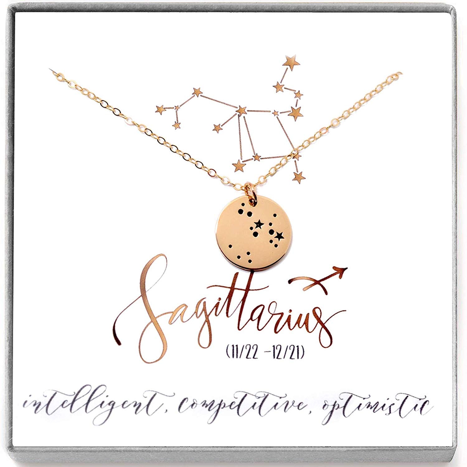 Sagittarius Zodiac Sign 14K Gold Filled Astrology Necklace - Love It Personalized