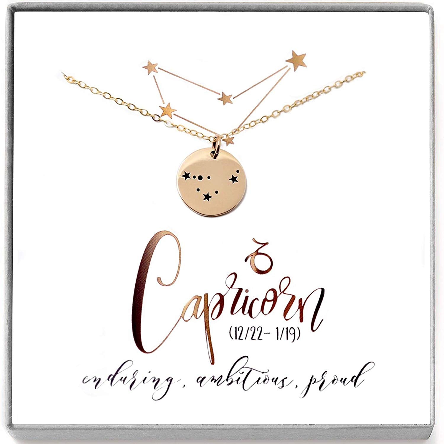 Capricorn Zodiac Sign 14K Gold Filled Constellation Necklace - Love It Personalized
