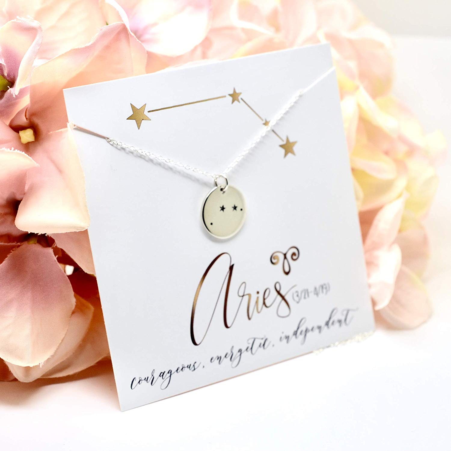 Aries Zodiac Sign Sterling Silver Constellation Necklace - Love It Personalized