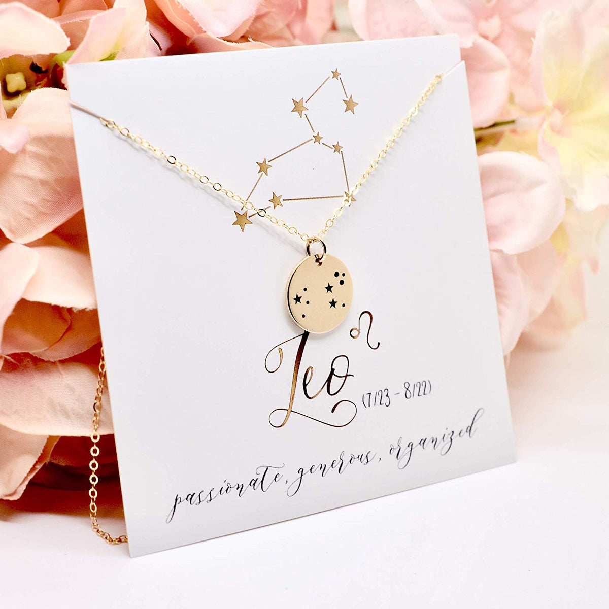 Leo Zodiac Sign 14K Gold Filled Constellation Necklace - Love It Personalized