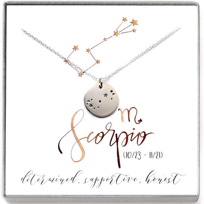 Scorpio Zodiac Sign Sterling Silver Constellation Necklace - Love It Personalized
