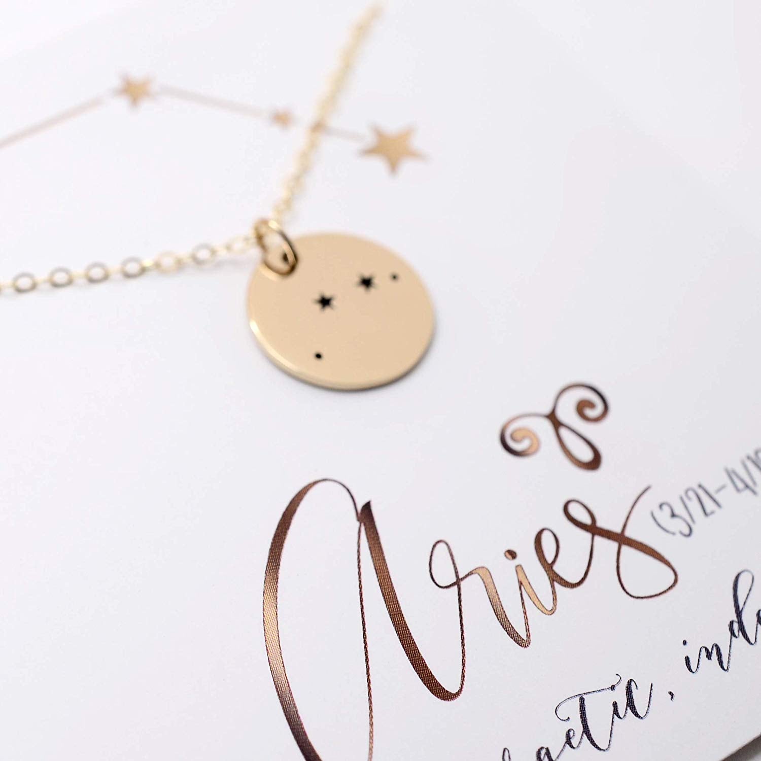 Aries Zodiac Sign 14K Gold Filled Constellation Necklace - Love It Personalized