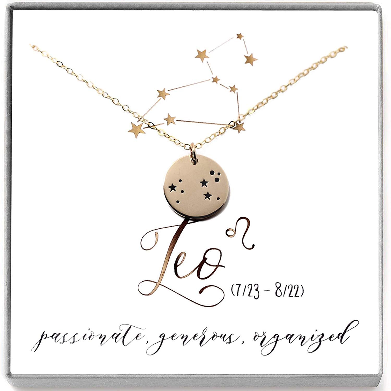Leo Zodiac Sign 14K Gold Filled Constellation Necklace - Love It Personalized