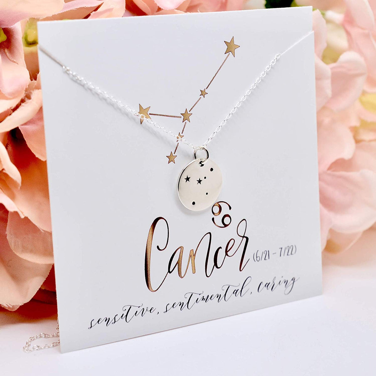 Cancer Zodiac Sign Sterling Silver Constellation Necklace - Love It Personalized