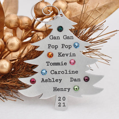 Family Birthstone Christmas Tree Ornament - Love It Personalized