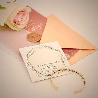 Bridesmaid Cuff Bracelet - Brass 1/4" - Love It Personalized