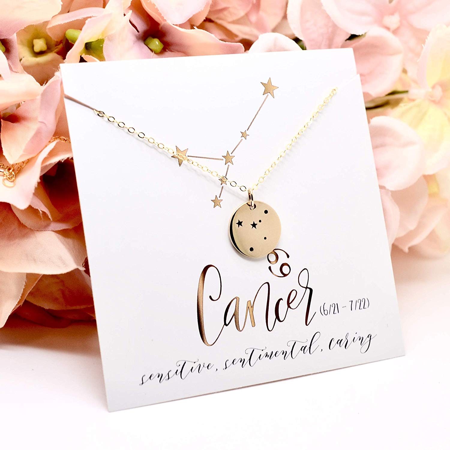 Cancer Zodiac Sign 14K Gold Filled Constellation Necklace - Love It Personalized
