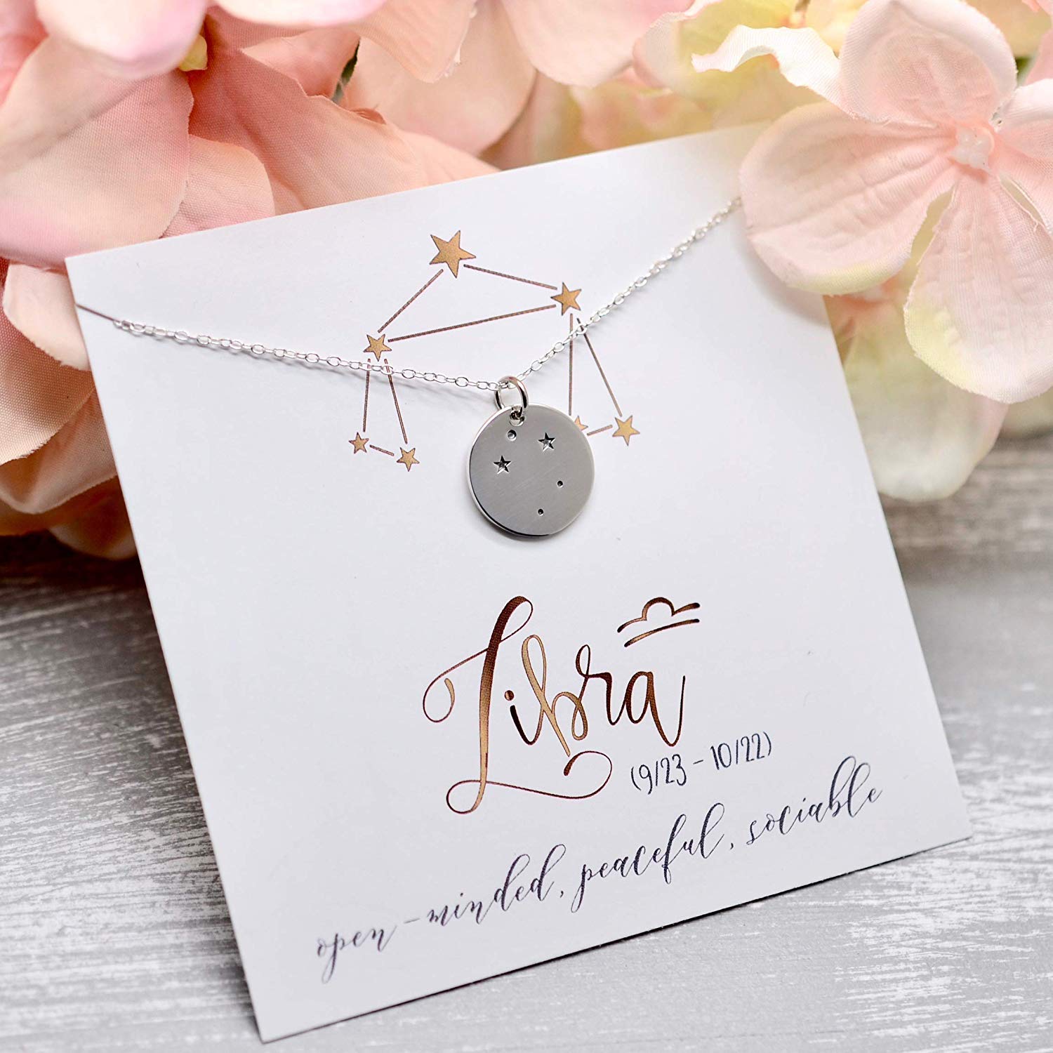 Libra Zodiac Sign Sterling Silver Constellation Necklace - Love It Personalized