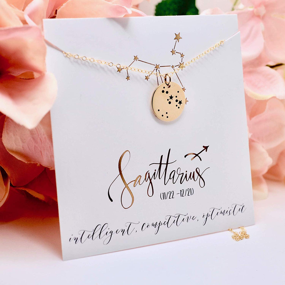 Sagittarius Zodiac Sign 14K Gold Filled Astrology Necklace - Love It Personalized