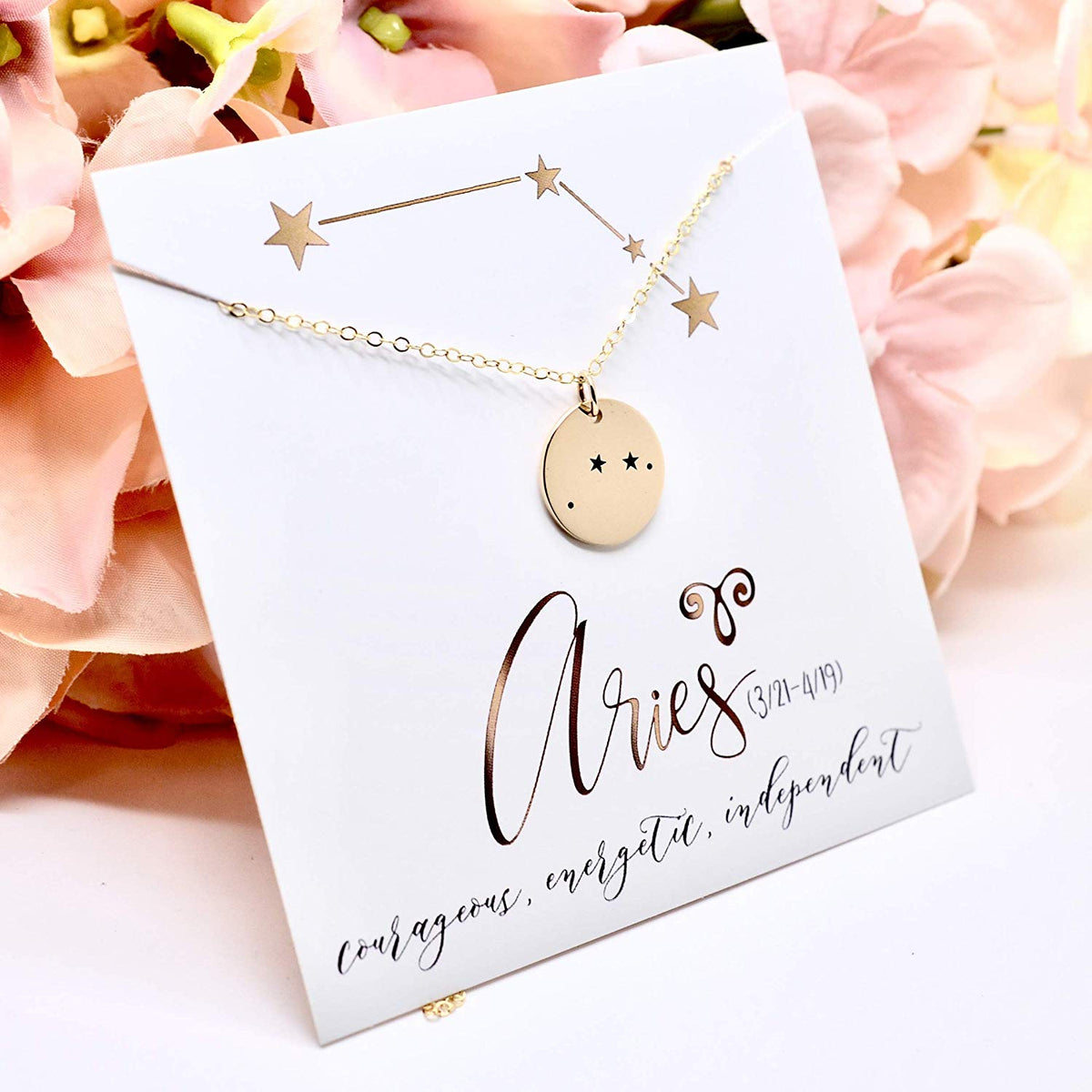 Aries Zodiac Sign 14K Gold Filled Constellation Necklace - Love It Personalized