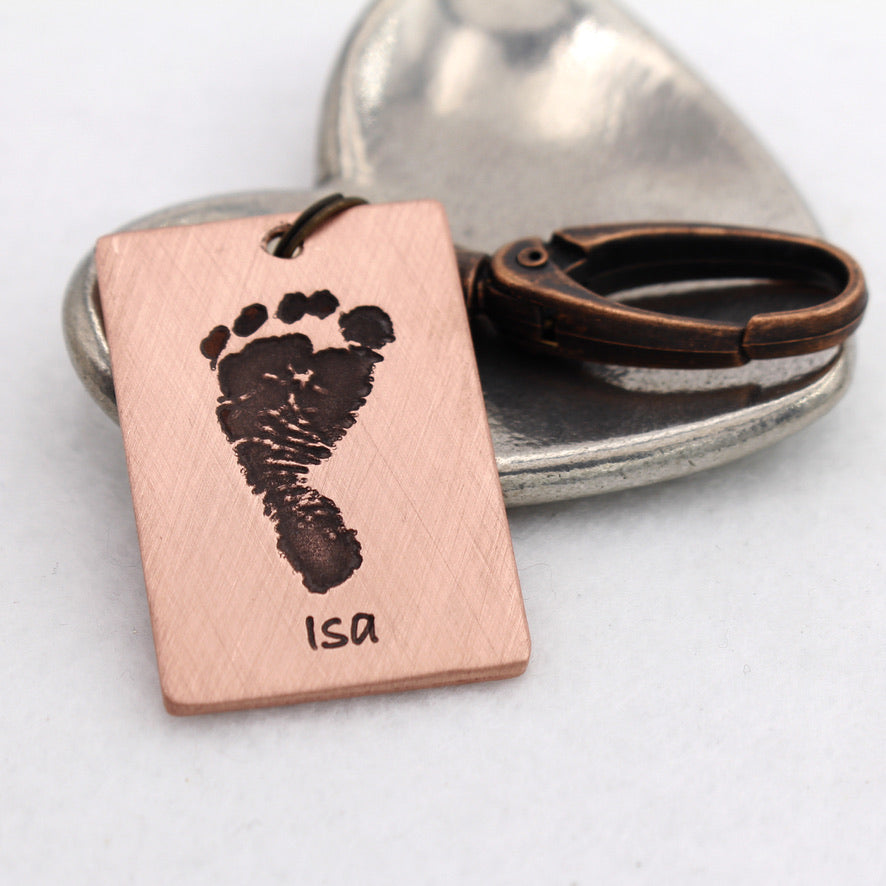 Custom Baby Footprint Keychain - Love It Personalized