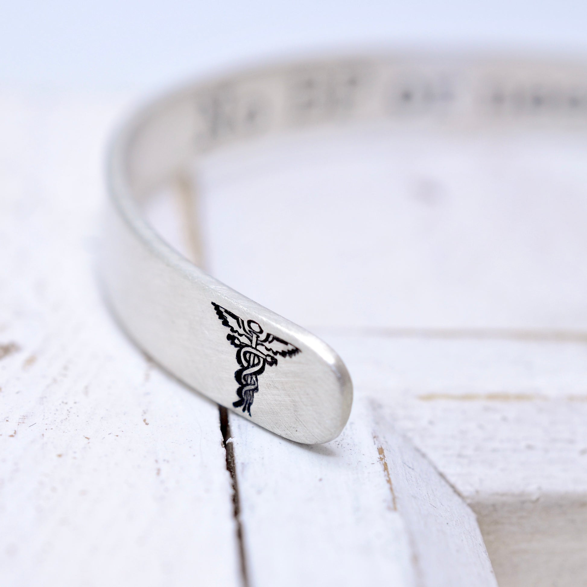 Medical Alert Sterling Silver Cuff -1/4" - Love It Personalized