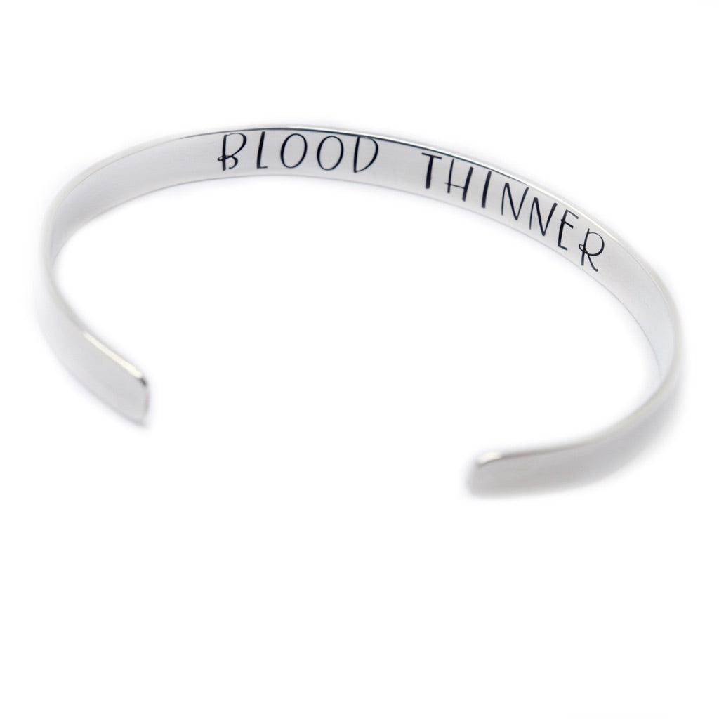 Medical Alert Sterling Silver Cuff -1/4" - Love It Personalized