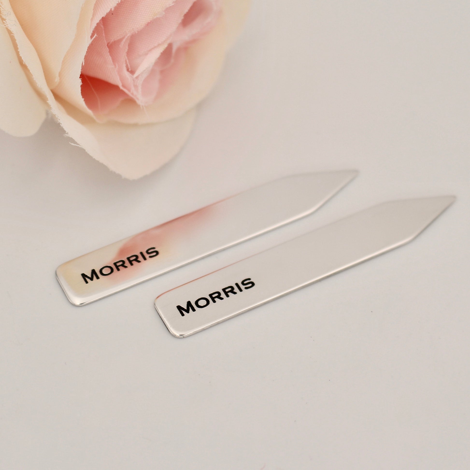 Custom Sterling Silver Collar Stays - Love It Personalized