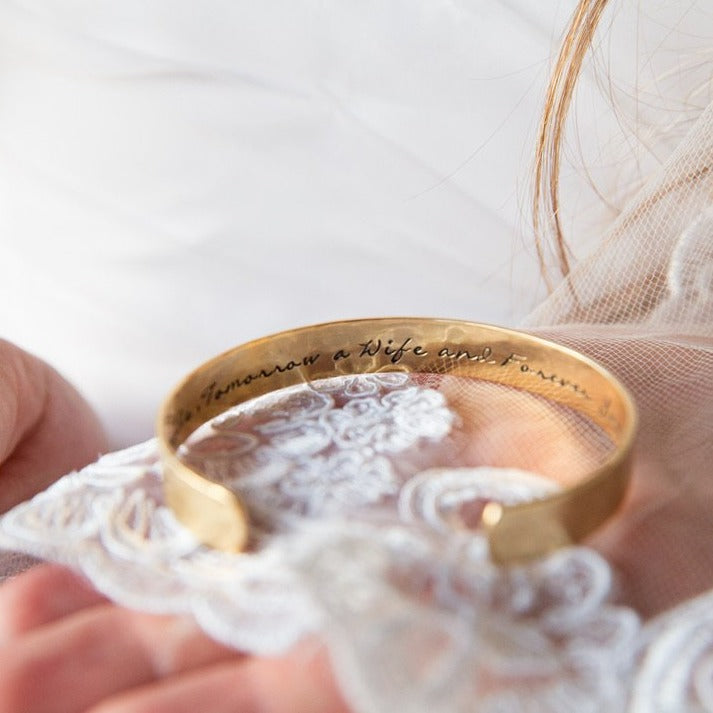 Mother of the Bride Cuff Bracelet - 3/8" - Love It Personalized
