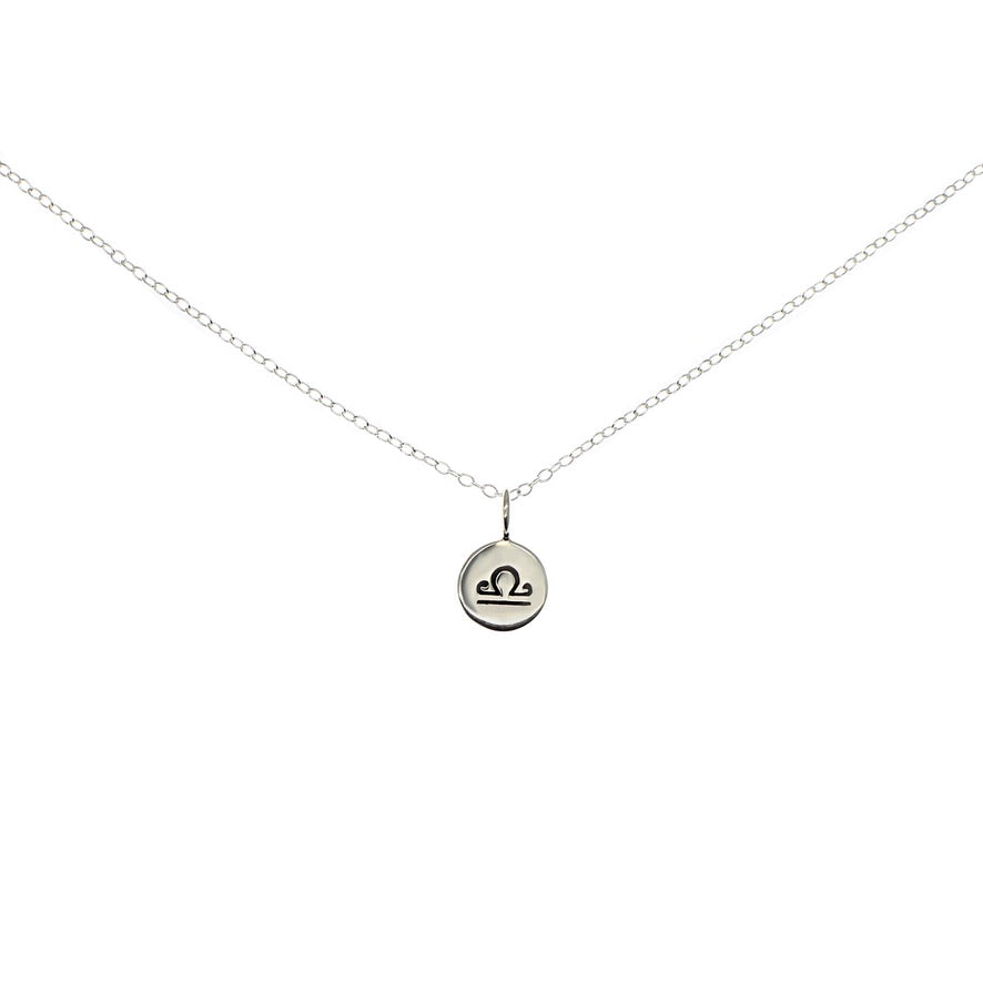 Libra Zodiac Sign Horoscope Necklace Sterling Silver - Love It Personalized