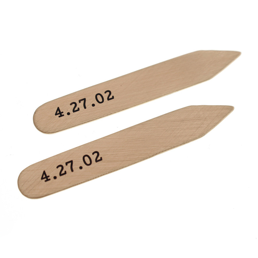 Bronze Collar Stays - 8th Anniversary Gift - Love It Personalized