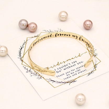 Bridesmaid Cuff Bracelet - Brass 1/4" - Love It Personalized