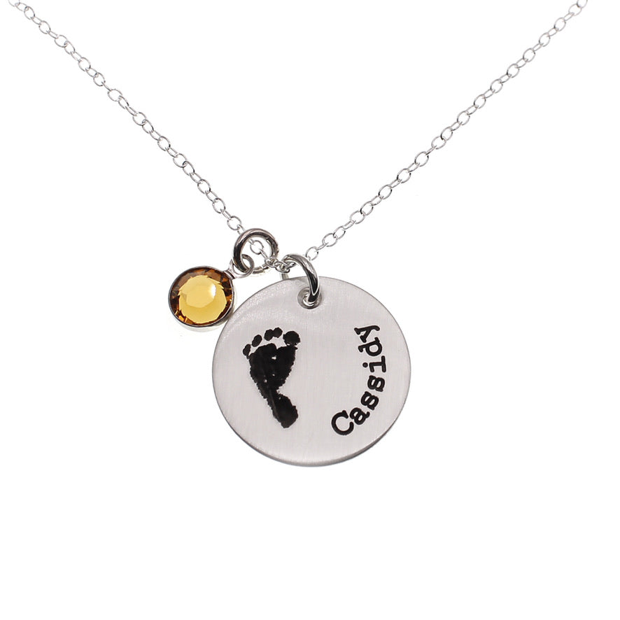 Minimalist Baby Footprint Necklace - Love It Personalized