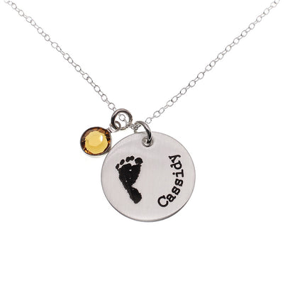 Minimalist Baby Footprint Necklace - Love It Personalized