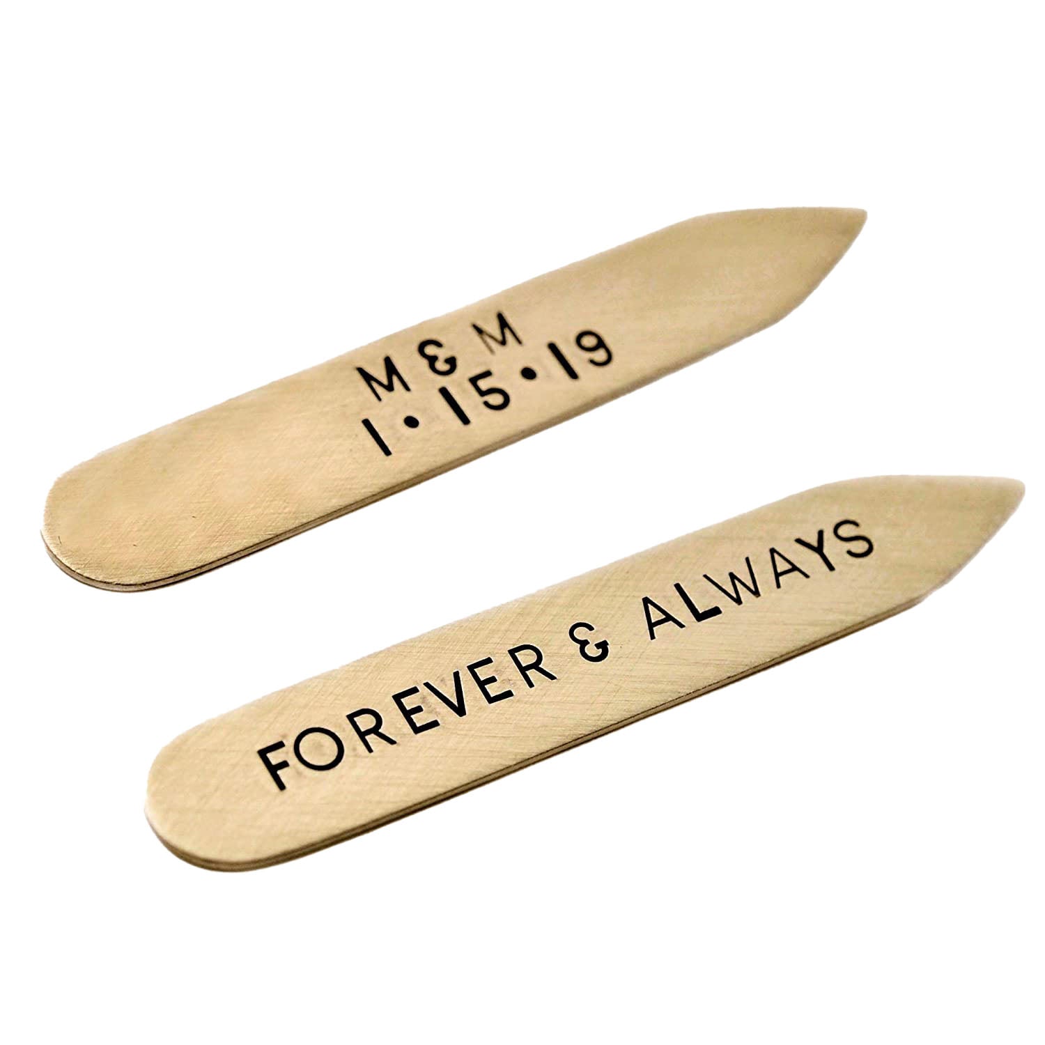 Bronze Collar Stays - 8th Anniversary Gift - Love It Personalized