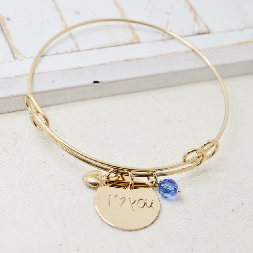 Expandable Bangle Bracelet - 14K Gold Filled - Love It Personalized