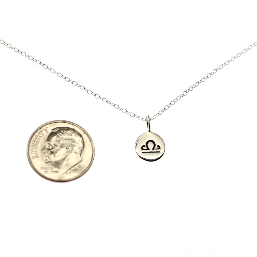 Libra Zodiac Sign Horoscope Necklace Sterling Silver - Love It Personalized