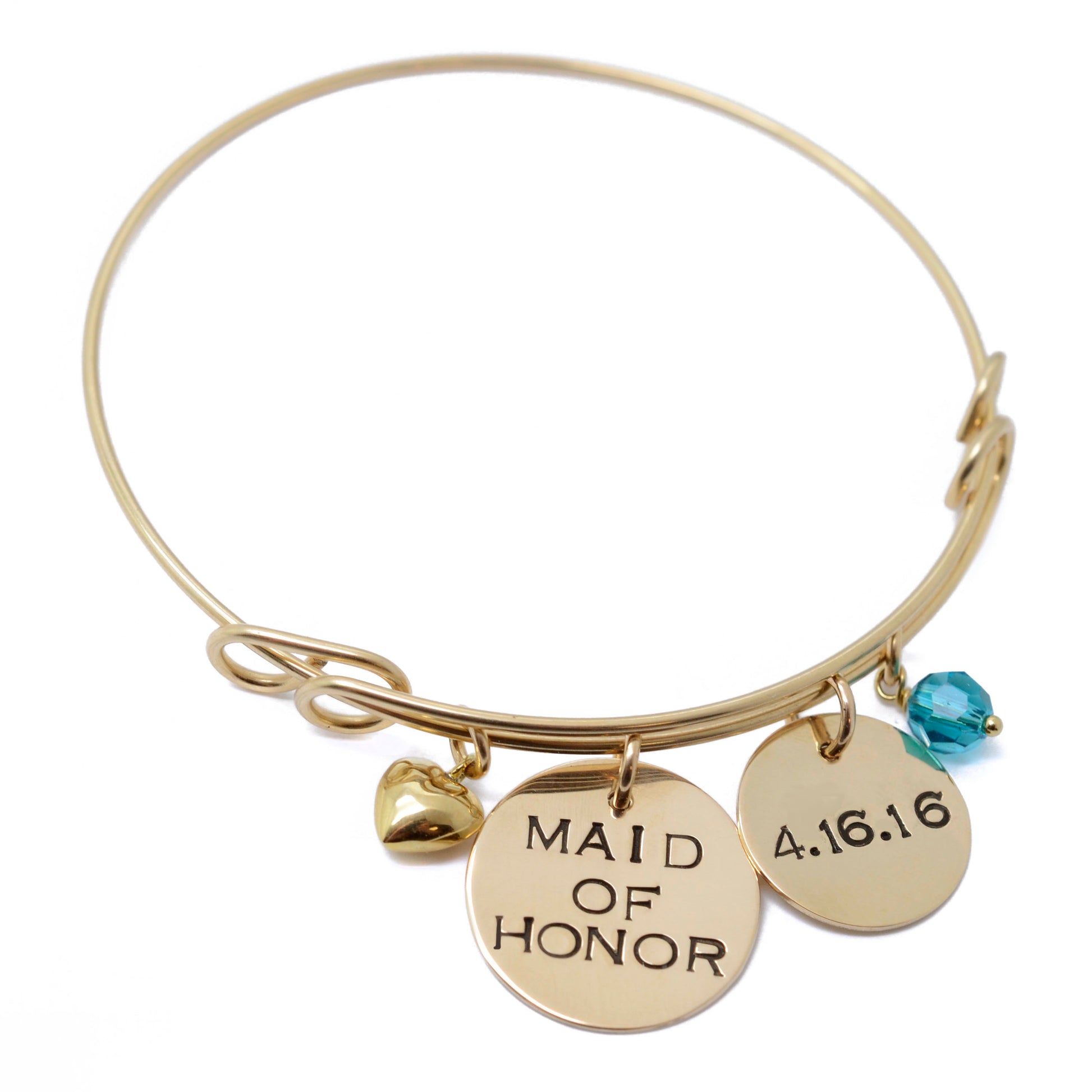 Maid of Honor 14K Gold Filled Bangle - Love It Personalized