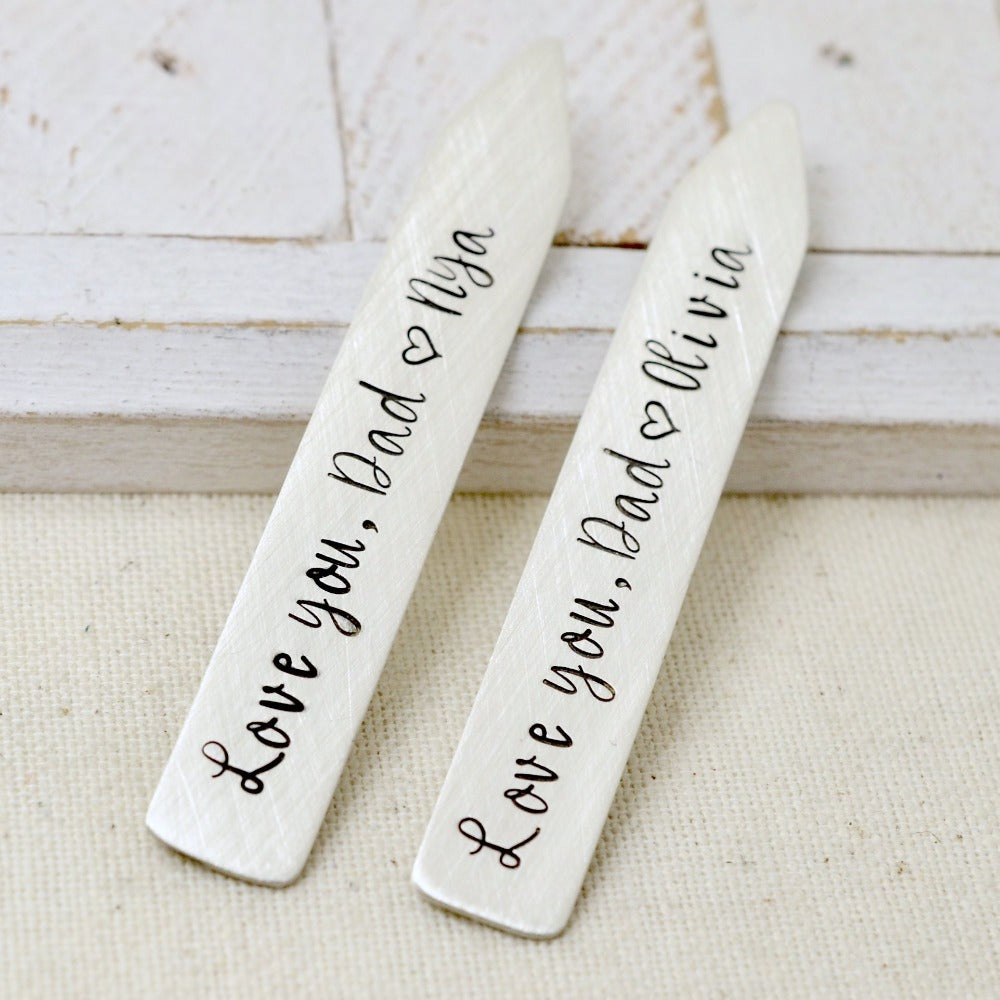 Personalized Collar Stays for Dad - Love It Personalized